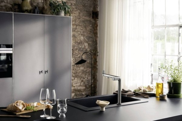 Hansgrohe Aqittura M91 Bateria kuchenna z filtrem stal szlachetna szczotkowana 76802800