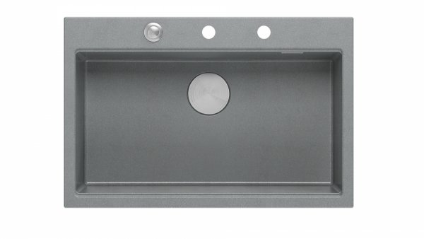 Quadron MARC 110 WORKSTATION GraniteQ zlewozmywak 1-komorowy 760*500*235 mm silver stone + syfon push to open + dozownik stal szcz.+ wkładka ociekowa+ Qmata +deska/ elementy stalowe HQM7650U5BS