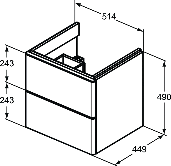 Ideal Standard Adapto Szafka pod umywalkę 52 cm antracyt mat T4294Y2
