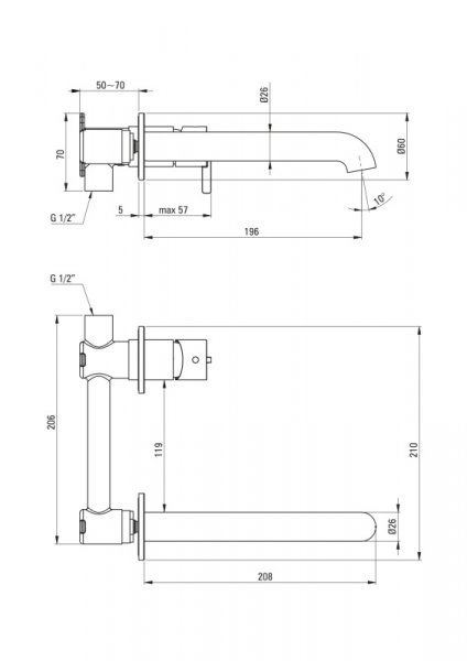 Deante Silia Bateria umywalkowa podtynkowa brąz szczotkowany BQSC54L  WYSYŁKA 24H