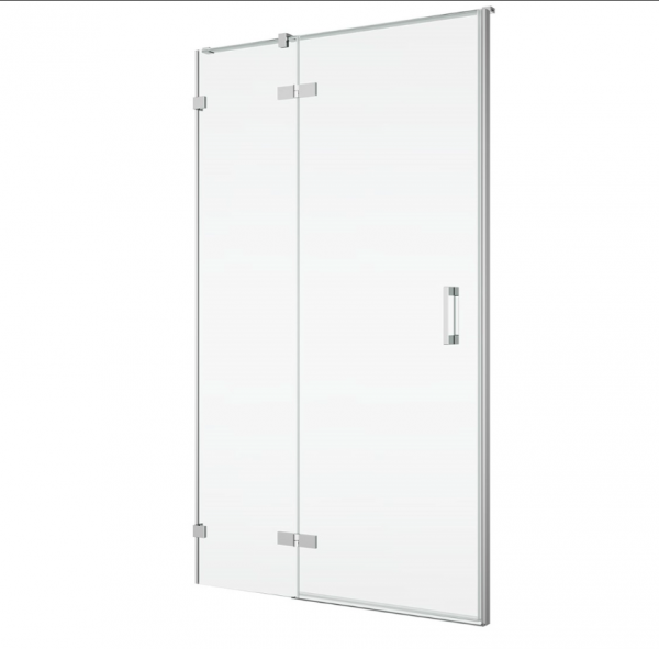 Ronal Sanswiss drzwi jednoczęściowe ze ścianką stałą w linii 90-160x0-200 cm, szkło pas satynowy poziomy, profile chrom PU13GSM21051