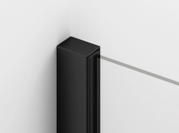 Ronal ścianka boczna 70x200 cm, szkło przezroczyste, profile BLACK LINE czarny mat SOLT207000607