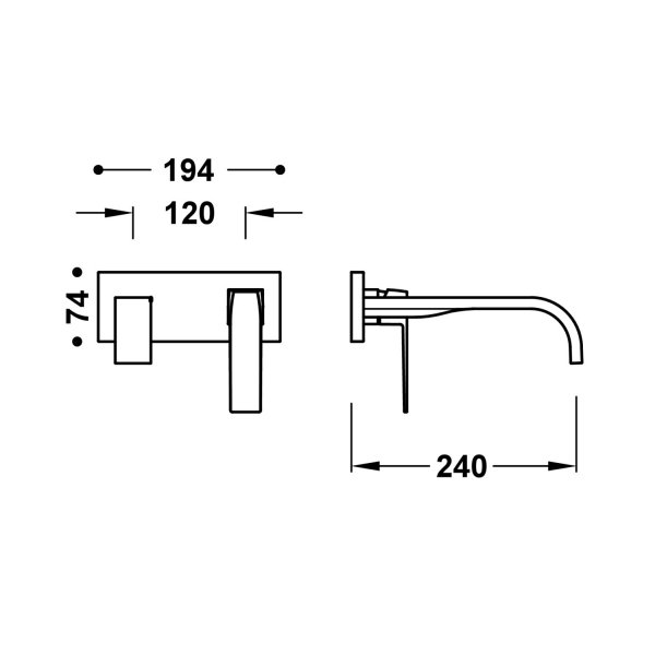 Tres SLIM ELEMENT NAŚCIENNY DO PODTYNKOWEGO KORPUSU BATERII UMYWALKOWEJ-20230034