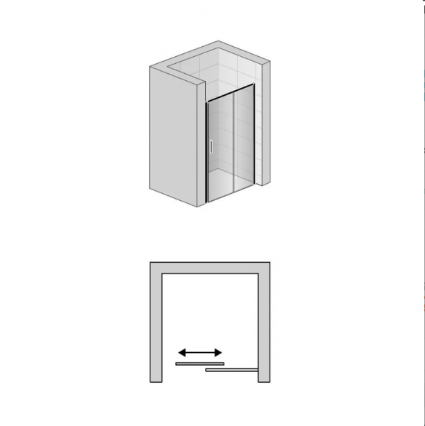 Ronal Top Line S drzwi prysznicowe 140 cm prawe czarny mat TLS2D1400607