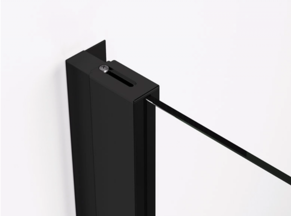 Ronal wolnostojąca ścianka stała 100x200 cm, szkło Durlux 200, profile BLACK LINE czarny mat TOPF21000622