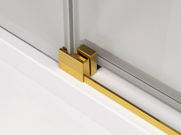 Ronal Sanswiss drzwi rozsuwane dwuczęściowe prawe 100-140x0-200 cm, szkło przezroczyste, profile GOLD LINE złoty CAS2DSM11207