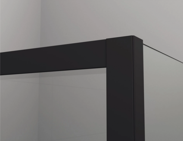 Ronal kabina półokrągła dwuczęściowa 80-100x200 cm, szkło przezroczyste, profile BLACK LINE czarny mat SOR50SM10607