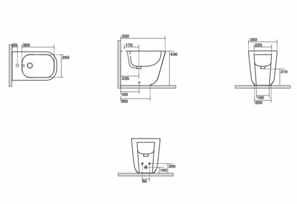 KERASAN TRIBECA BIDET STOJĄCY NERO MATT 512031