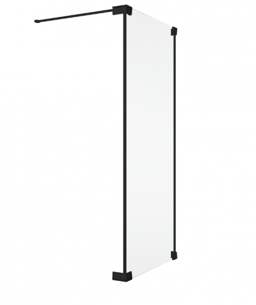 Ronal Sanswiss ścianka boczna 90,1-140x0-200 cm, szkło przezroczyste, profile BLACK LINE czarny mat CAT2SM20607