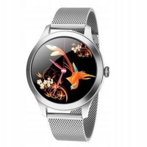 Smartwatch damski Farrot KW10 PRO puls ciśnienie kroki srebrny 