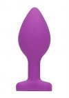 Diamond Heart Butt Plug - Regular - Purple