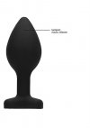 Diamond Heart Butt Plug - Large - Black