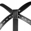 Body Harness with Thigh and Hand Cuffs - Black