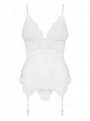 Bielizna-810-COR-2 gorset i stringi biały  S/M