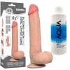 DUŻE 23 CM DOSKONALE REALISTYCZNE DILDO Z MOSZNĄ I PRZYSSAWKĄ + LUBRYKANT