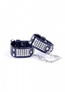 Fetish Boss Series Handcuffs with cristals 3 cm Silver