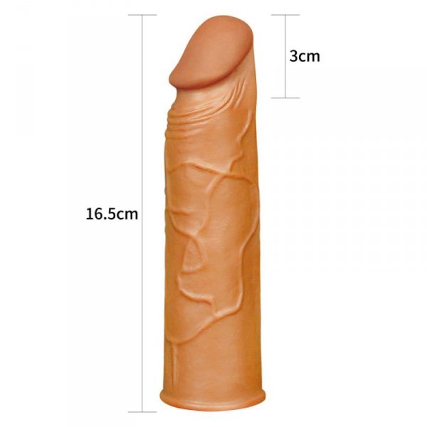Add 1&quot;&quot; Pleasure X Tender Penis Sleeve Brown