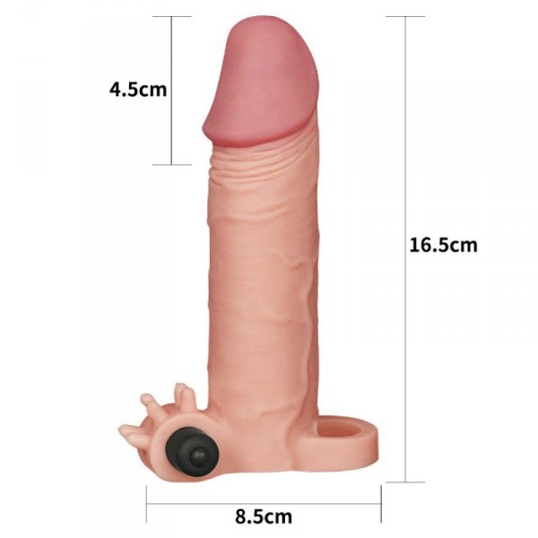 Add 2&quot;&quot; Pleasure X Tender Vibrating Penis Sleeve Flesh