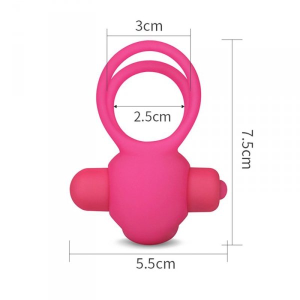 Power Clit Duo Silicone Cockring Pink