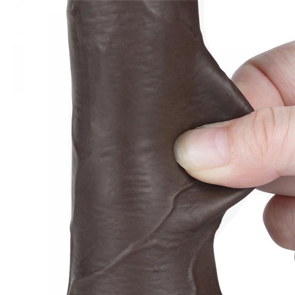 7.5&#039;&#039; Sliding Skin Dual Layer Dong Black