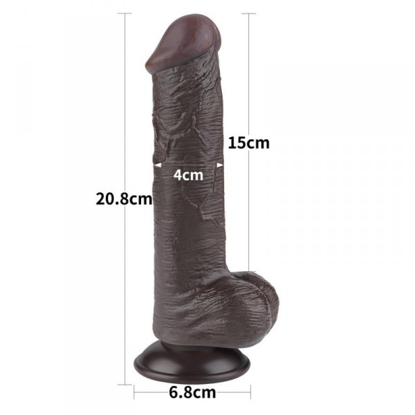 8&#039;&#039; Sliding Skin Dual Layer Dong Black