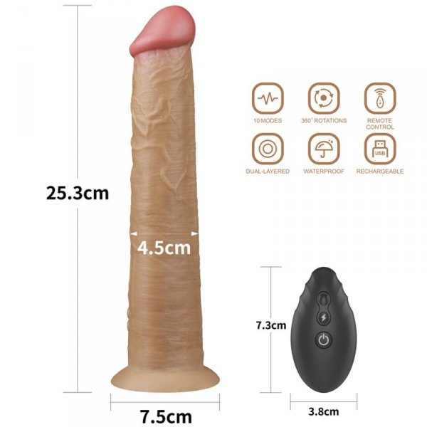 10&#039;&#039; Dual Layered Platinum Silicone Rotator