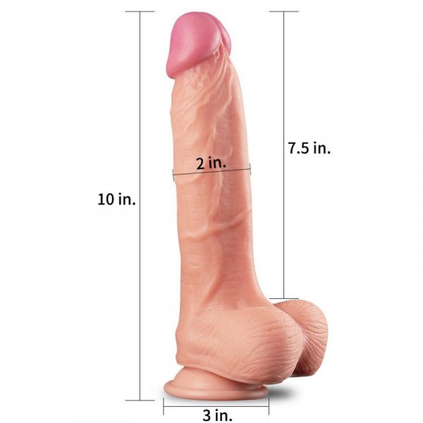 10&quot;&quot; Dual Layer Platinum Silicone Cock