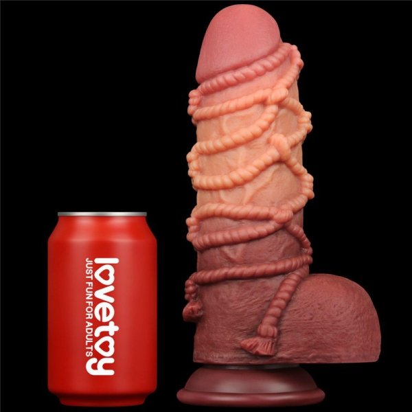 9.5&#039;&#039; Dual layered Platinum Silicone Cock with Rope