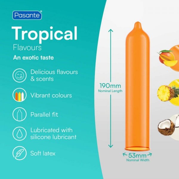 Pasante Tropical Condoms Bulk Packs 144 pcs