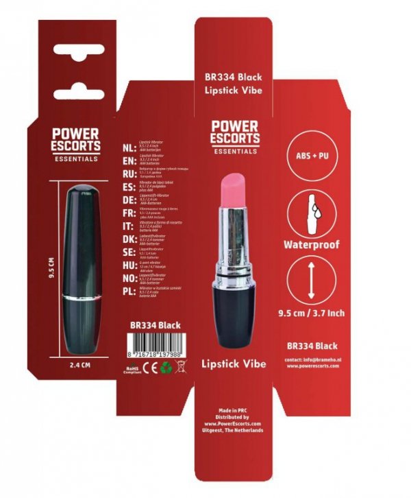 Lipstick Vibe - Discreet red lipstick vibrator black