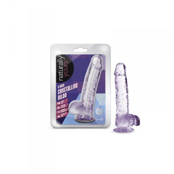 NATURALLY YOURS  6&quot; CRYSTALLINE DILDO  AMETHYST