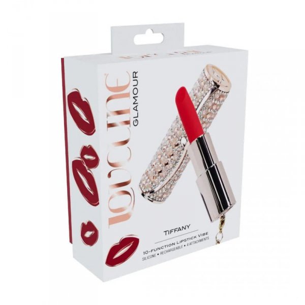 Tiffany - Lipstick Vibrator with 4 Attachments - Pink