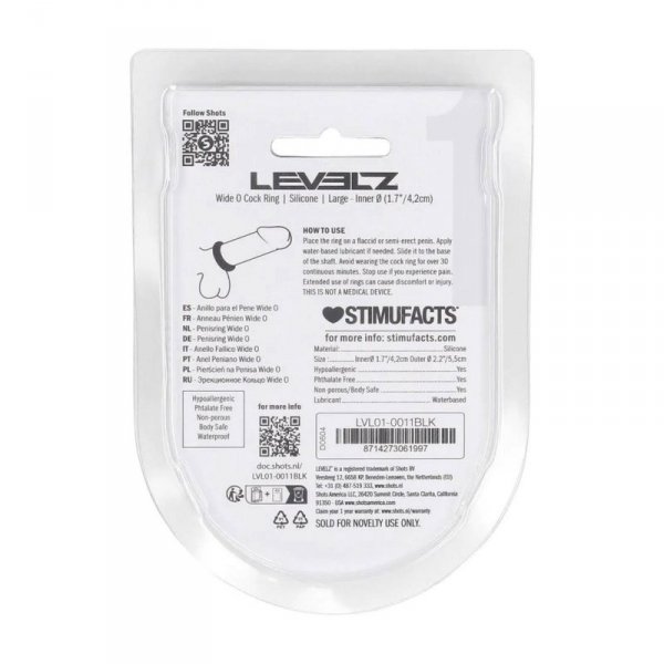 Wide O Silicone Cockring - L - 42mm - Black