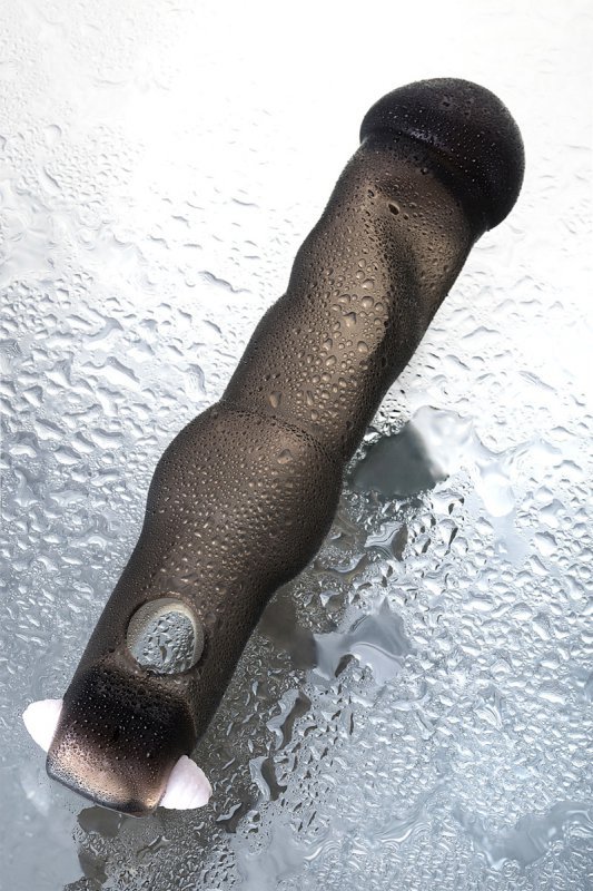 xToyFa XLover, Penis Sleeve, for increase in size with vibration, TPE, transparent black, 19.4 cm