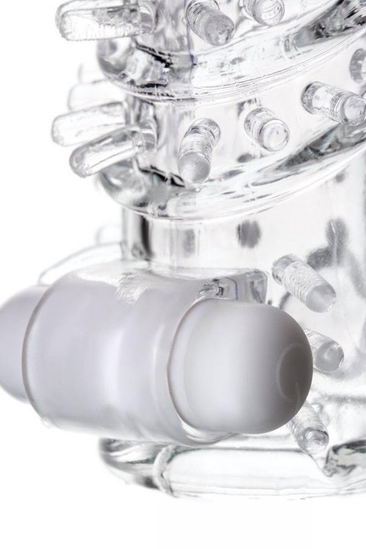 Sleeve TOYFA A-Toys Fril, with vibro bullet, TPR, transparent, 13,4 cm