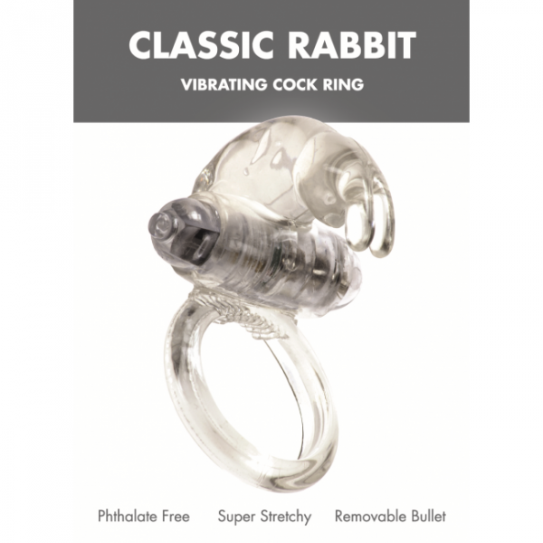 Pierścień- Me You Us Classic Rabbit Cock Ring Transparent