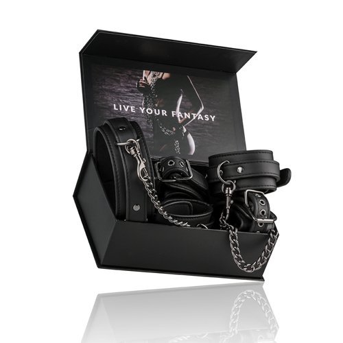 Kajdanki-Fetish set with collar, ankle- and wrist cuffs