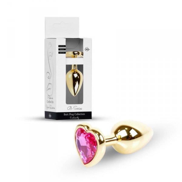 Plug-Jewellery Gold  Heart PLUG- Pink
