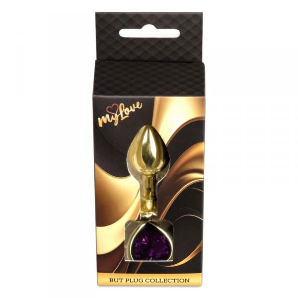 MyLove Toys - Jewellery Gold  Heart PLUG- Purple