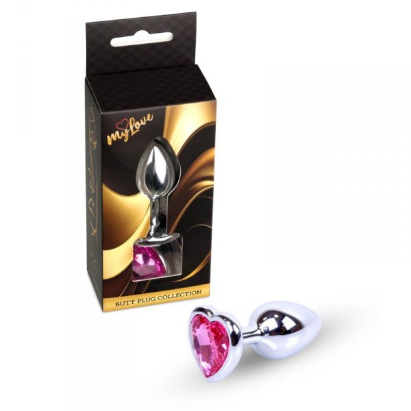 MyLove Toys - Jewellery Silver  Heart PLUG- Pink