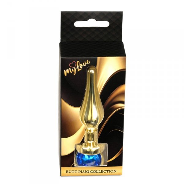 MyLove Toys - Jewellery Gold BUTT PLUG- Dark Blue