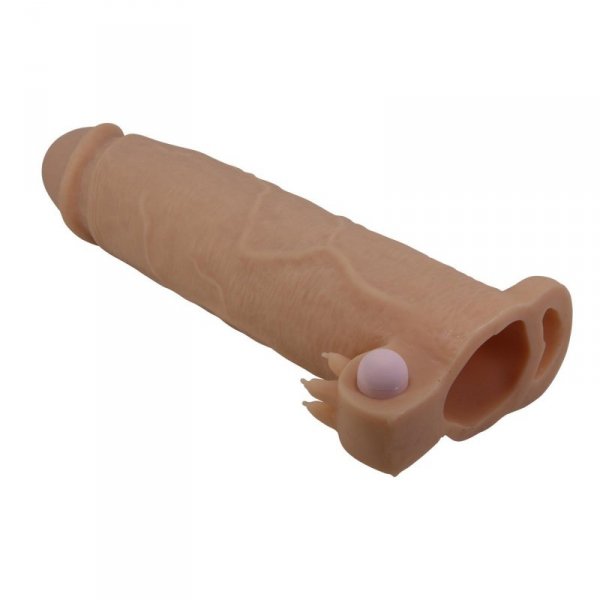 Pretty Love Xerxes – Penis Sleeve with Vibrating Ring, Flesh Color, 22 cm