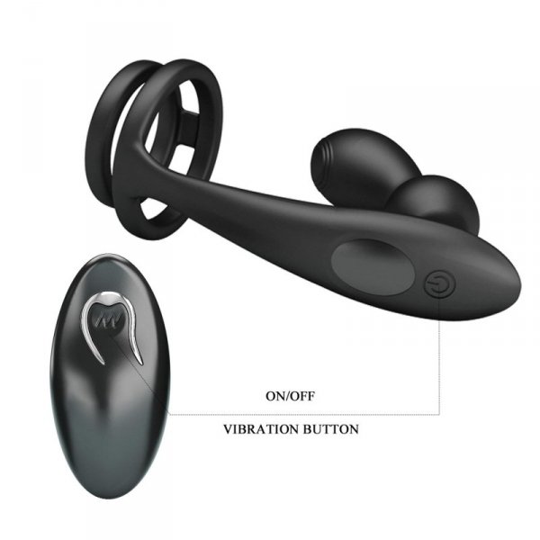 MR PLAY - VIBRATING ANAL PLUG with RING - Remote Control 12 functions