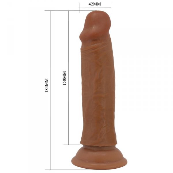 PRETTY LOVE - QUENTIN 7.2&quot;(184mm)  Sliding Skin Series TPR, Suction base Bendable