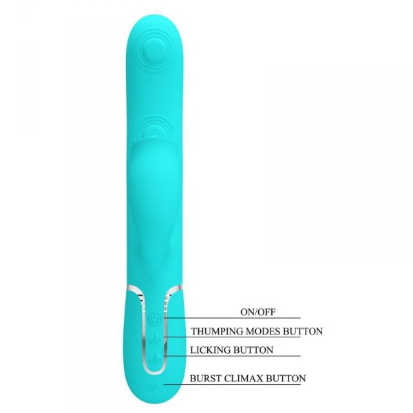 PRETTY LOVE - Gigi light blue, 7 thumping functions 7 licking modes