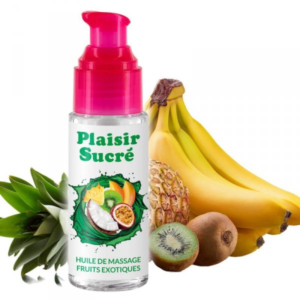 Olejek zapachowy do masażu, owoce egzotyczne. Śliski i wydajny, 50 ml.