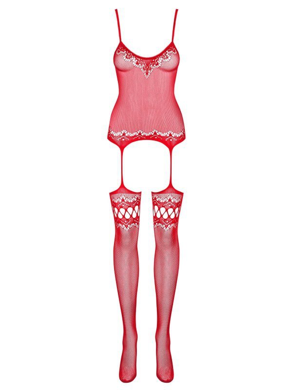 Bodystocking F214 , piękne, czerwone S/M/L. Podniecające