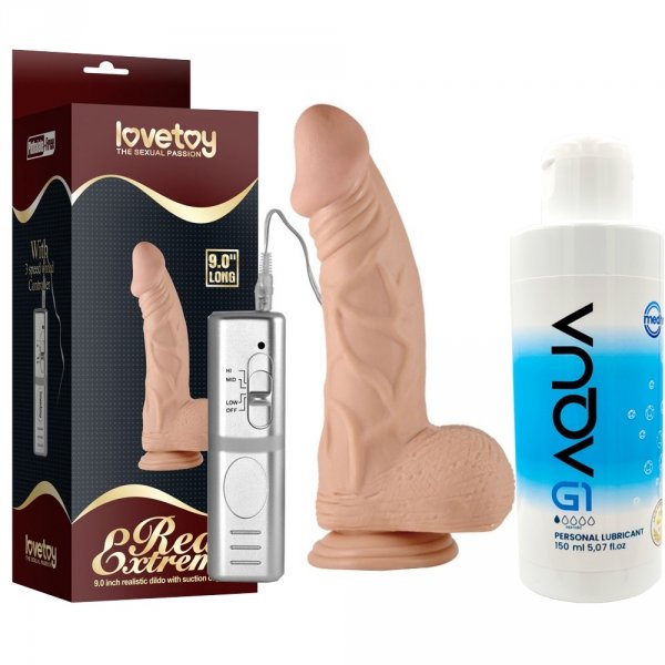 Zestaw realistyczne żylaste dildo z wibracjami i specjalny lubrykant