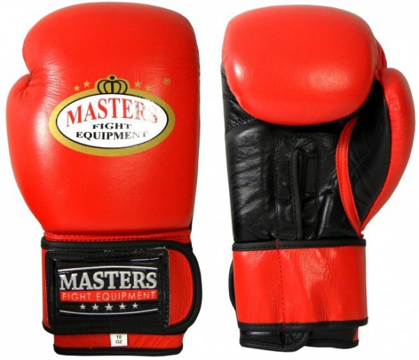 Rękawice bokserskie skóra naturalna MASTERS RBT-15 niebieskie 10 oz