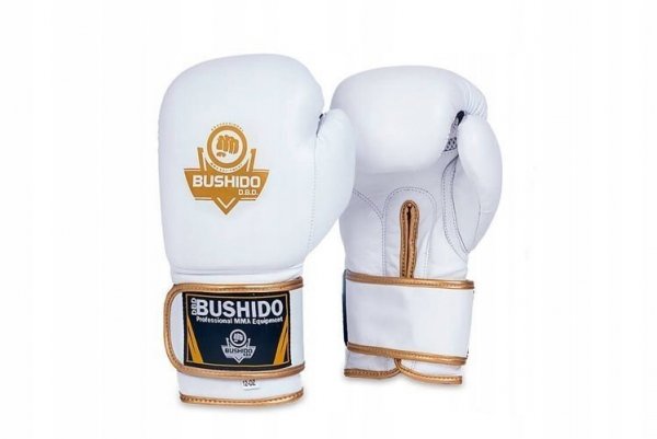 Rękawice bokserskie skóra naturalna białe treningowe DBD-B-2 10 oz
